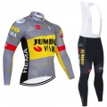 Ensemble cuissard vélo et maillot cyclisme hiver pro JUMBO VISMA 2021