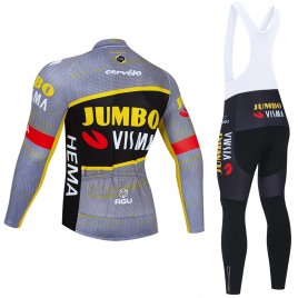 Ensemble cuissard vélo et maillot cyclisme hiver pro JUMBO VISMA 2021