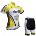 Ensemble cuissard vélo et maillot cyclisme équipe pro Tinkoff jaune