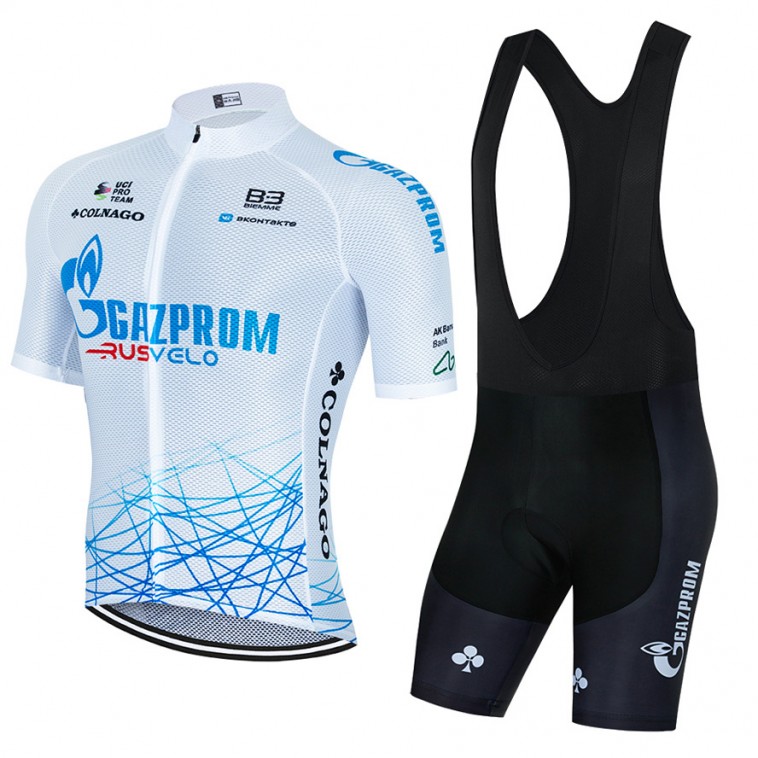 Ensemble cuissard vélo et maillot cyclisme équipe pro GAZPROM Rusvelo 2021 Aero Mesh