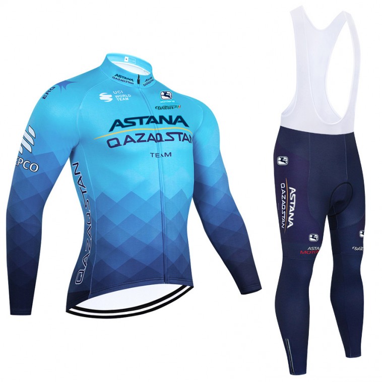 Ensemble cuissard vélo et maillot cyclisme hiver pro ASTANA 2022