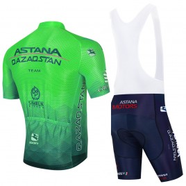 Ensemble cuissard vélo et maillot cyclisme équipe pro ASTANA 2022 Aero Mesh vert