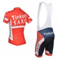 Ensemble cuissard vélo et maillot cyclisme équipe pro Tinkoff Saxo rouge