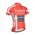 Ensemble cuissard vélo et maillot cyclisme équipe pro Tinkoff Saxo rouge