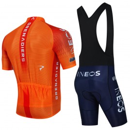 Ensemble cuissard vélo et maillot cyclisme équipe pro INEOS Grenadiers 2022 Aero Mesh Orange