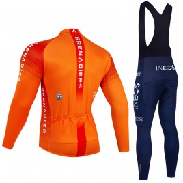 Ensemble cuissard vélo et maillot cyclisme hiver pro INEOS Grenadiers 2022 orange