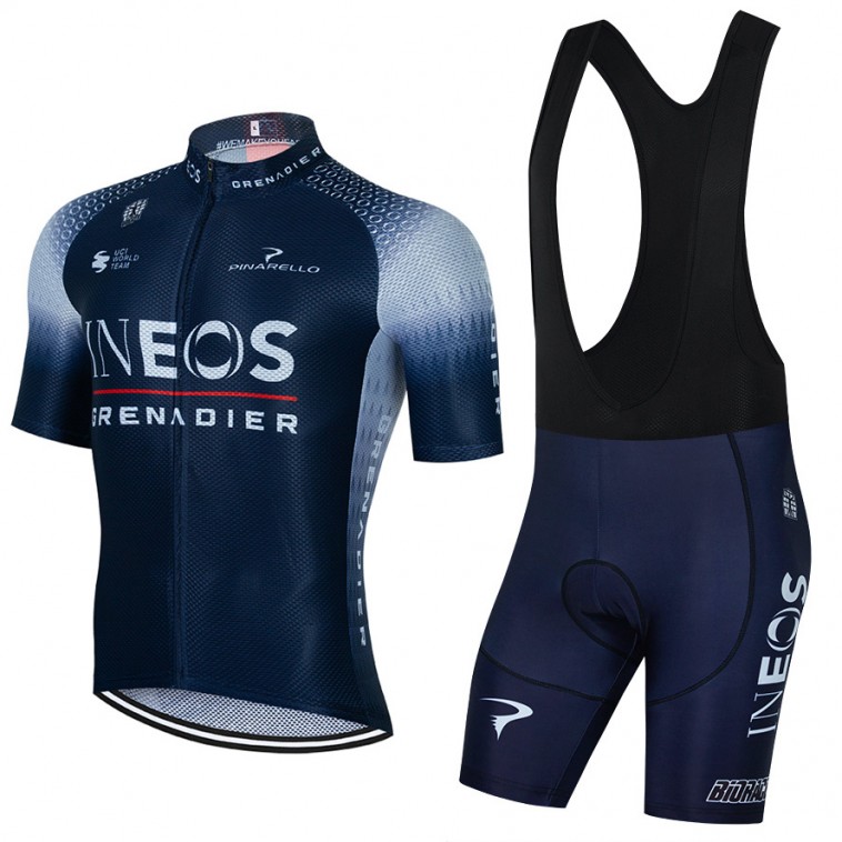 Ensemble cuissard vélo et maillot cyclisme équipe pro INEOS Grenadiers 2022 Aero Mesh blanc