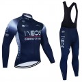 Ensemble cuissard vélo et maillot cyclisme hiver pro INEOS Grenadiers 2022 blanc