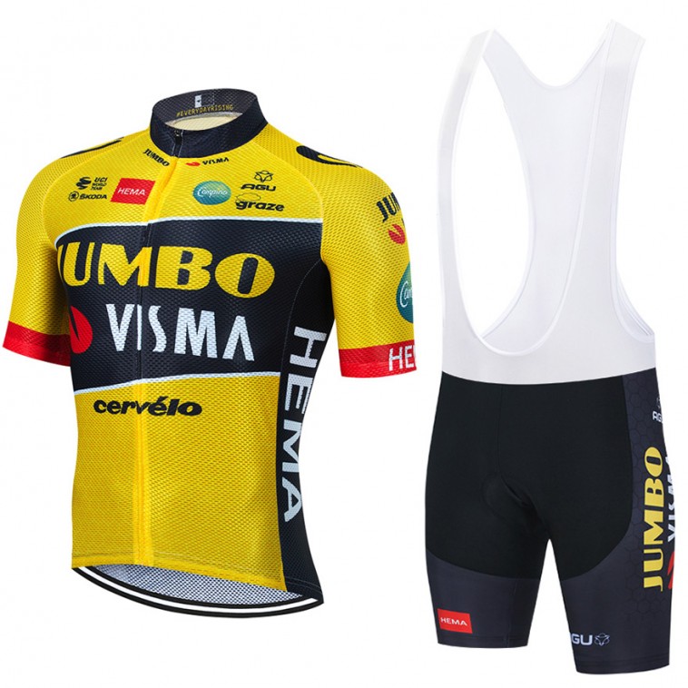 Ensemble cuissard vélo et maillot cyclisme équipe pro JUMBO Visma 2022 Aero Mesh