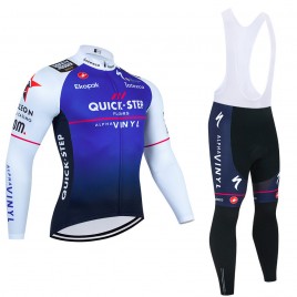 Ensemble cuissard vélo et maillot cyclisme hiver pro QUICK STEP 2022