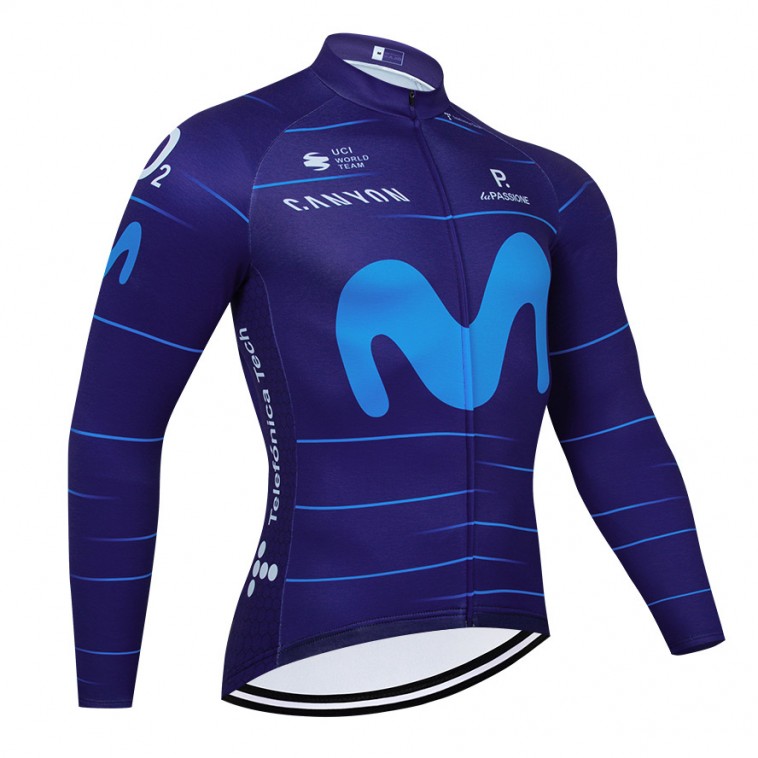 Maillot vélo hiver équipe pro MOVISTAR 2022