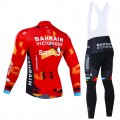 Ensemble cuissard vélo et maillot cyclisme hiver pro BAHRAIN Victorious 2022