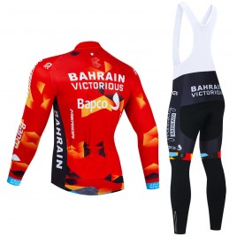 Ensemble cuissard vélo et maillot cyclisme hiver pro BAHRAIN Victorious 2022