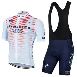 Ensemble cuissard vélo et maillot cyclisme équipe pro INEOS Grenadiers édition limitée blanche 2022 Aero Mesh