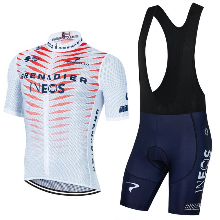 Ensemble cuissard vélo et maillot cyclisme équipe pro INEOS Grenadiers édition limitée blanche 2022 Aero Mesh