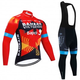 MAILLOT LONG DE CYCLISME HIVER ROUGE - DIMENSION+ - CycloPro