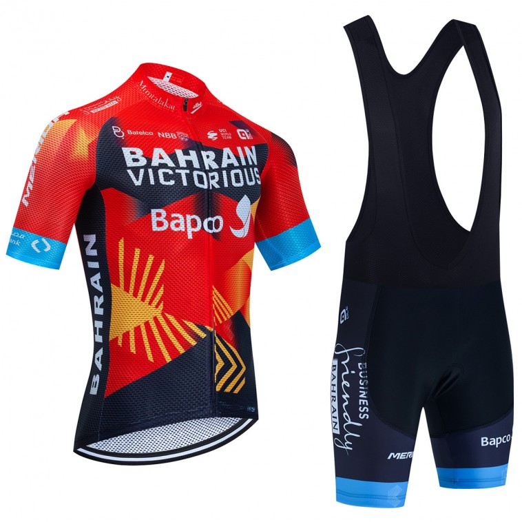 Ensemble cuissard vélo et maillot cyclisme équipe pro BAHRAIN Victorious 2023 Aero Mesh