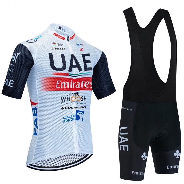 Ensemble cuissard vélo et maillot cyclisme équipe pro UAE EMIRATES 2023 Aero Mesh