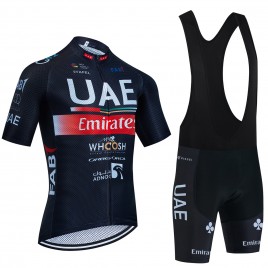 Ensemble cuissard vélo et maillot cyclisme équipe pro UAE EMIRATES 2023 Noir Aero Mesh