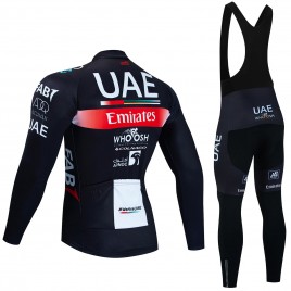 Ensemble cuissard vélo et maillot cyclisme hiver pro UAE EMIRATES 2023 Noir