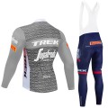 Ensemble cuissard vélo et maillot cyclisme hiver pro TREK Segafredo 2023 gris