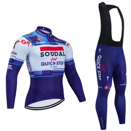 Ensemble cuissard vélo et maillot cyclisme hiver pro SOUDAL QUICKSTEP 2023