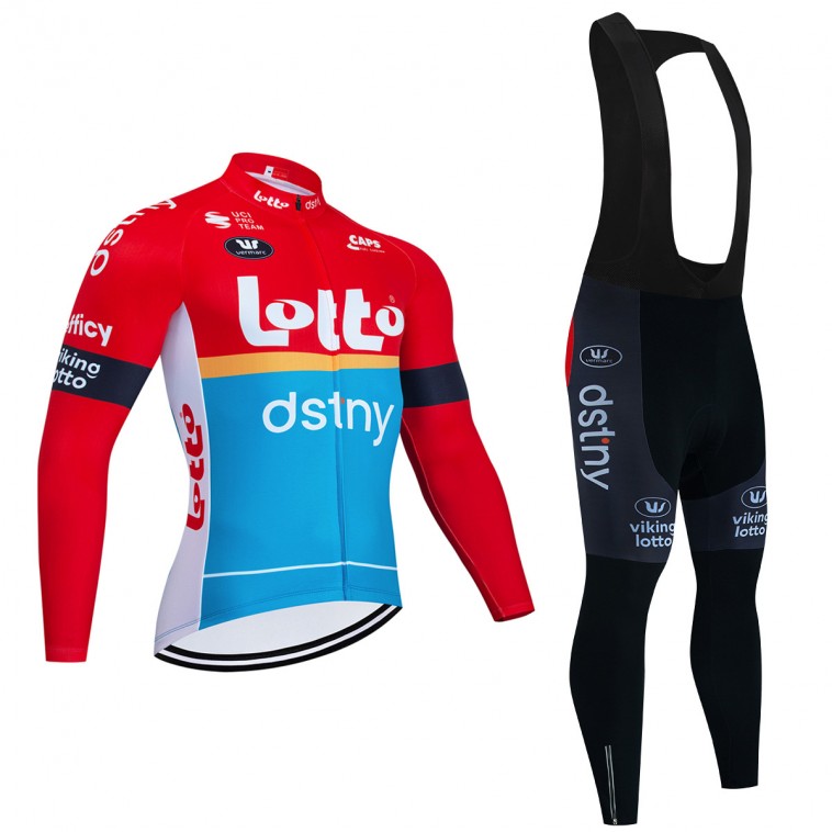 Ensemble cuissard vélo et maillot cyclisme hiver pro LOTTO Dstny 2023