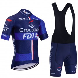 Ensemble cuissard vélo et maillot cyclisme équipe pro FDJ Groupama 2023 Aero Mesh