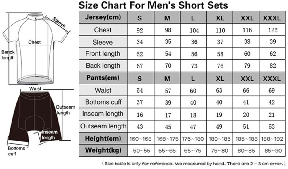 Guide taille tenu cyclisme été