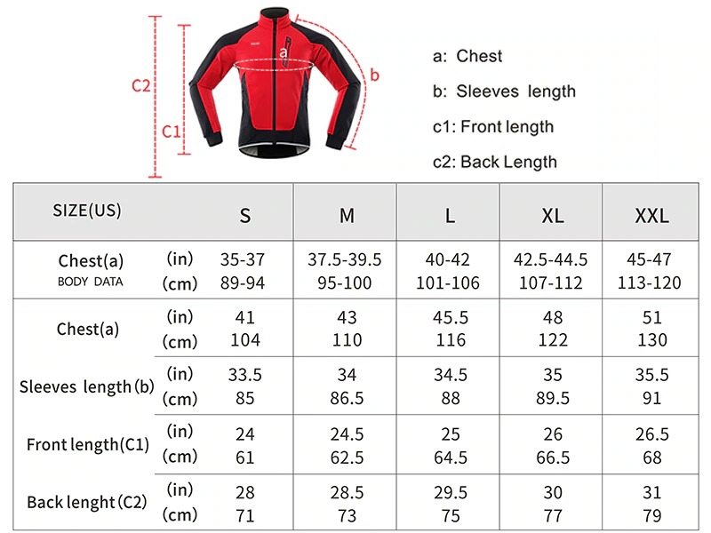 Guide taille veste thermique